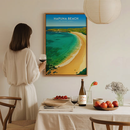 Hapuna Beach Poster | Big Island Hawaii Tropical Wall Art