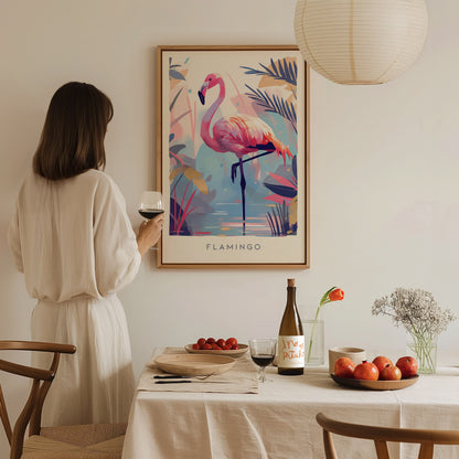 Pink Flamingo Poster | Tropical Wall Art | South Florida Audubon Print
