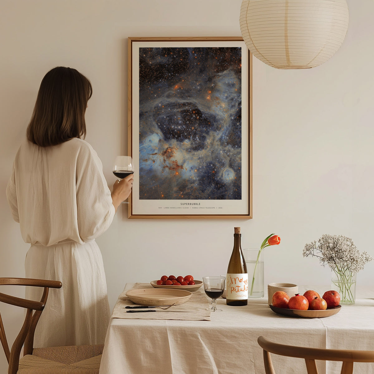 Superbubble Poster | N44 · Large Magellanic Cloud | NASA N44 Large Magellanic Cloud Astronomy Print — styled in a modern inte