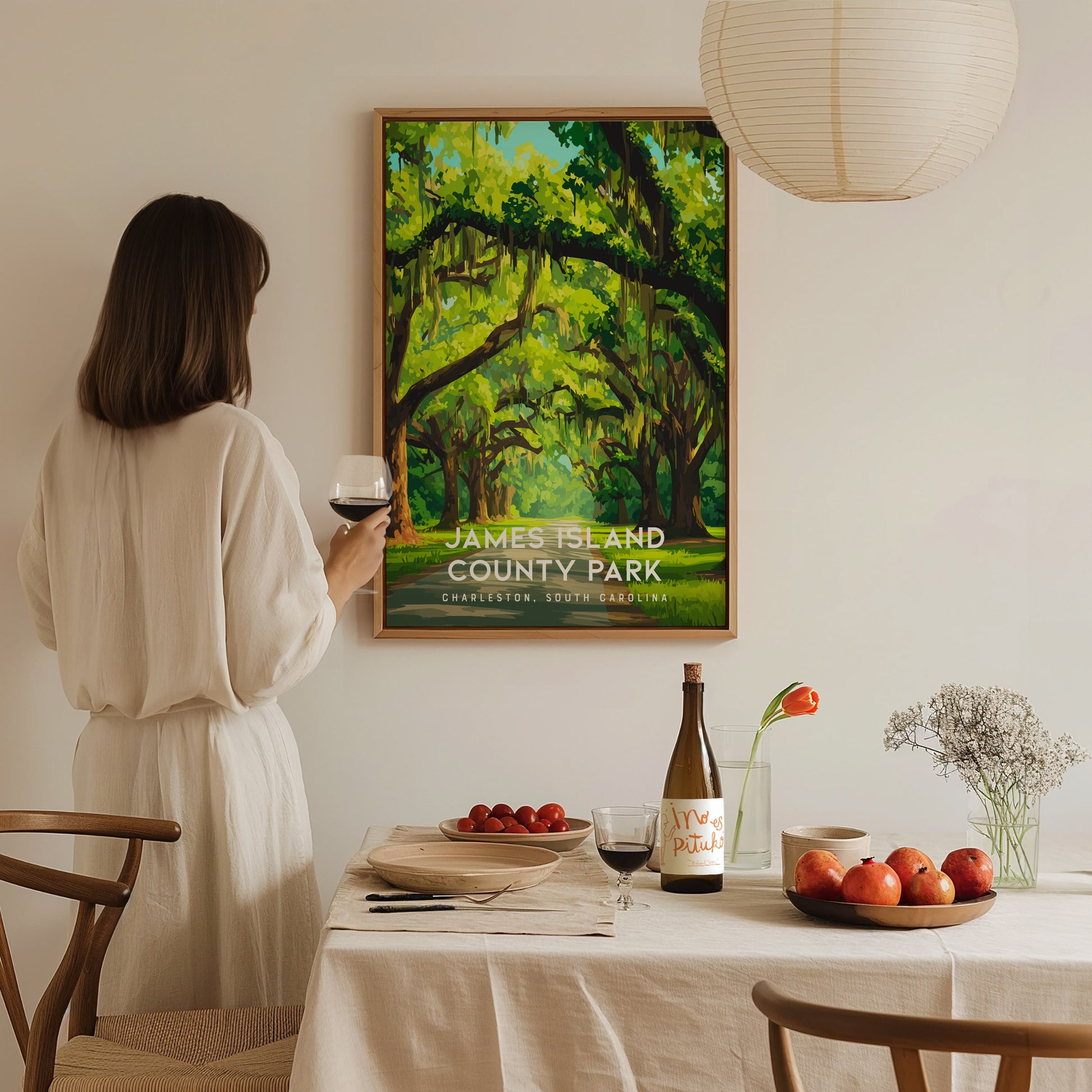 James Island County Park, Charleston, South Carolina Poster | Coastal Beach Decor Wall Art — styled in a modern interior