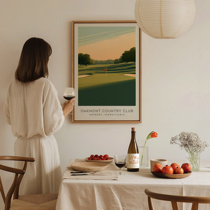 Oakmont Country Club Matte Border Poster | Oakmont, Pennsylvania Golf Course Print Wall Art — styled in a modern interior
