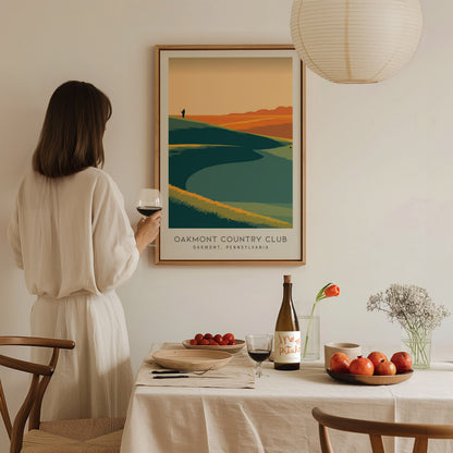 Oakmont Country Club Matte Border Poster | Oakmont, Pennsylvania Golf Course Print Wall Art — styled in a modern interior