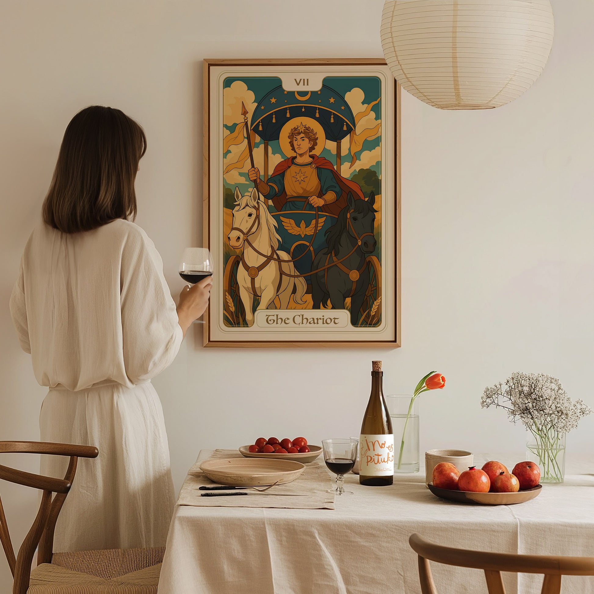 The Chariot Tarot Poster | Major Arcana Card VII | Victory Willpower Wall Art