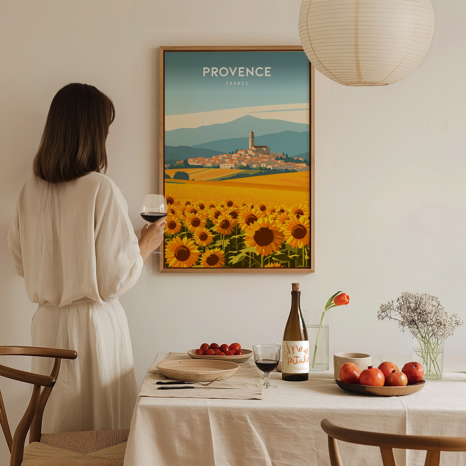 Provence, France Poster | Lavender Fields & Village Charm Wall Art — styled in a modern interior