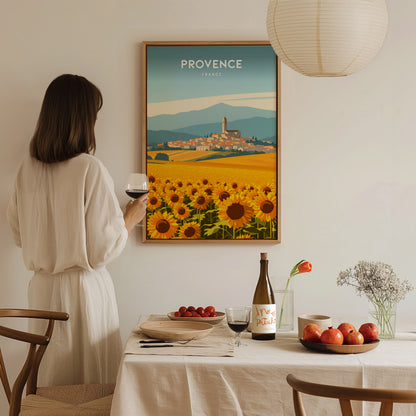 Provence, France Poster | Lavender Fields & Village Charm Wall Art — styled in a modern interior