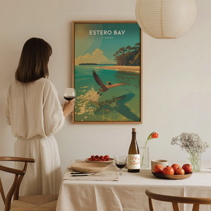 Estero Bay, Florida Poster | Mangroves & Gulf Coast Art Wall Art — styled in a modern interior
