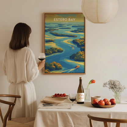Estero Bay, Florida Poster | Mangroves & Gulf Coast Art Wall Art — styled in a modern interior