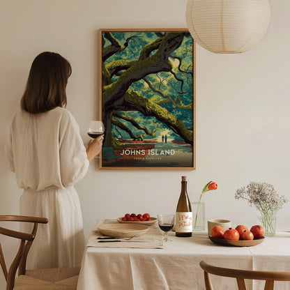 Johns Island Angel Oak Tree Poster | South Carolina Southern Wall Art