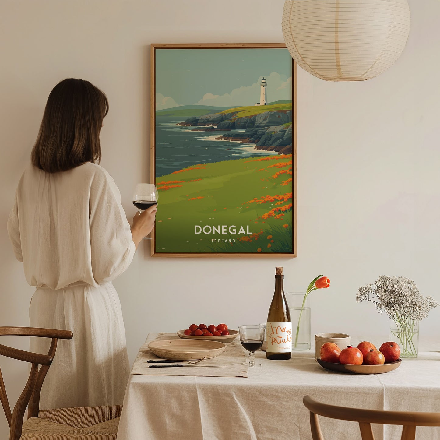 Donegal, Ireland Poster | Rugged Cliffs & Celtic Coast Wall Art — styled in a modern interior