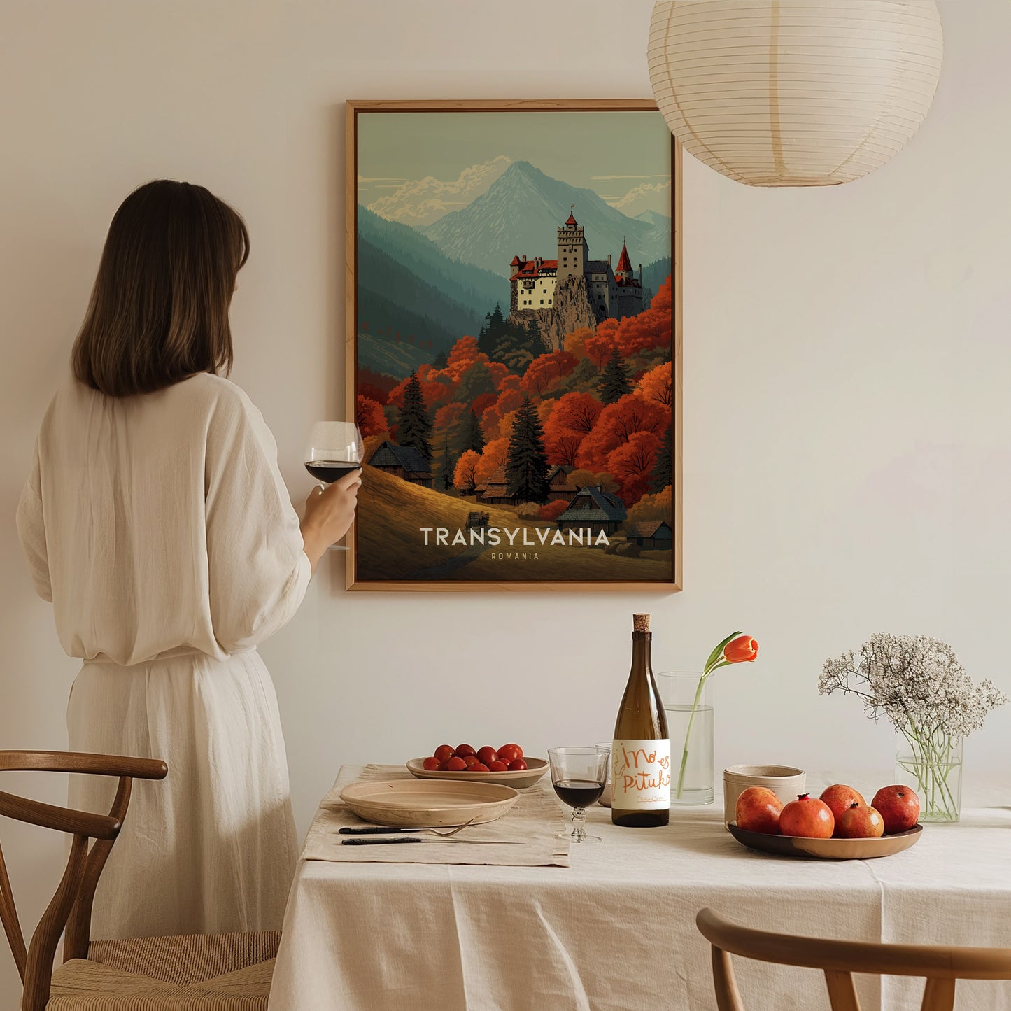 Transylvania Travel Poster | Romania Bran Castle Wall Art