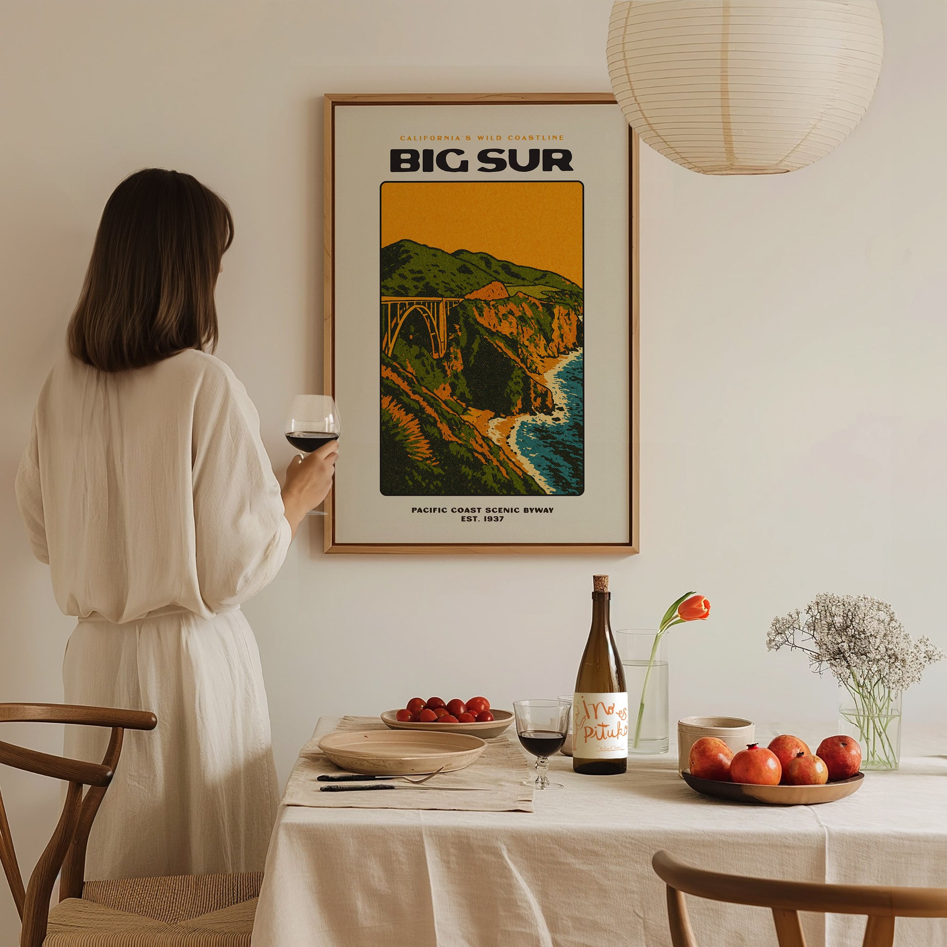 Big Sur Vintage Travel Poster | California Pacific Coast Highway Wall Art