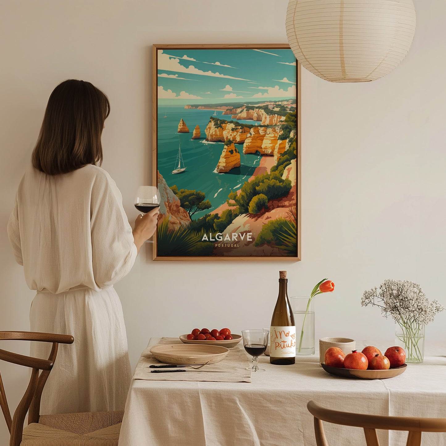 Algarve Travel Poster | Portugal Coastal Wall Art