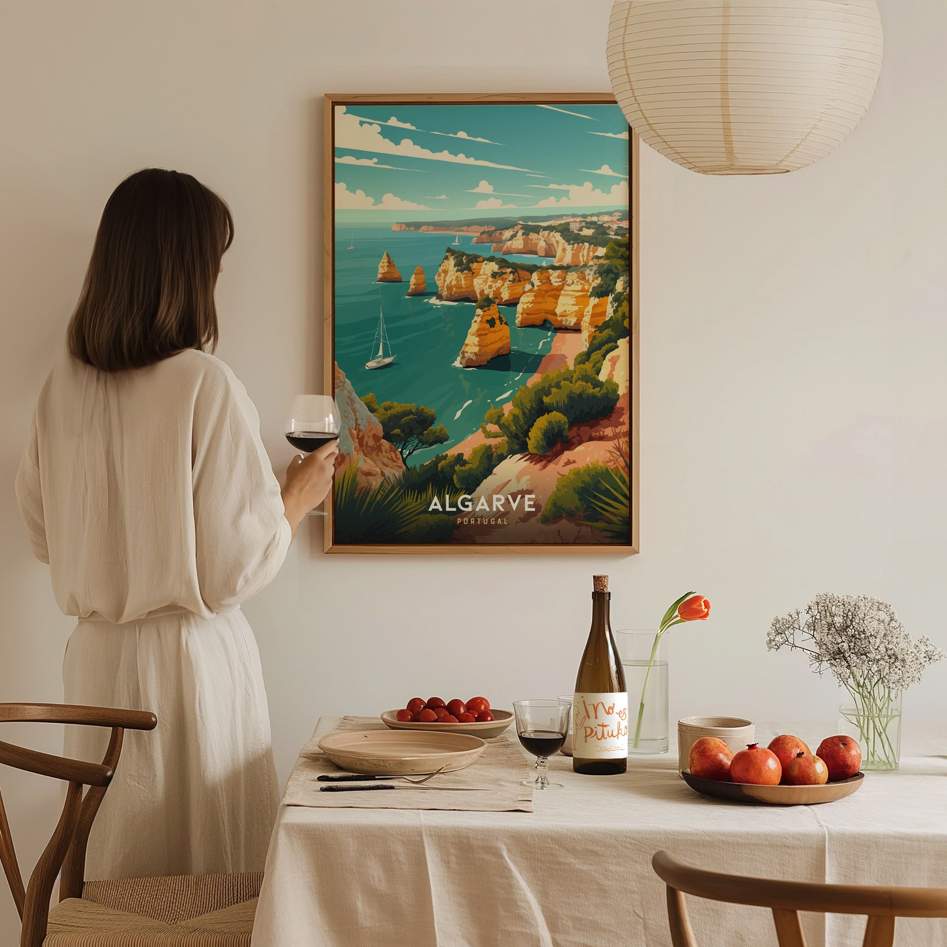 Algarve Travel Poster | Portugal Coastal Wall Art