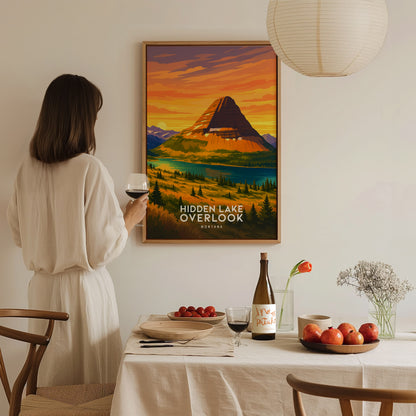 Hidden Lake Overlook Poster | Glacier National Park Montana Wall Art