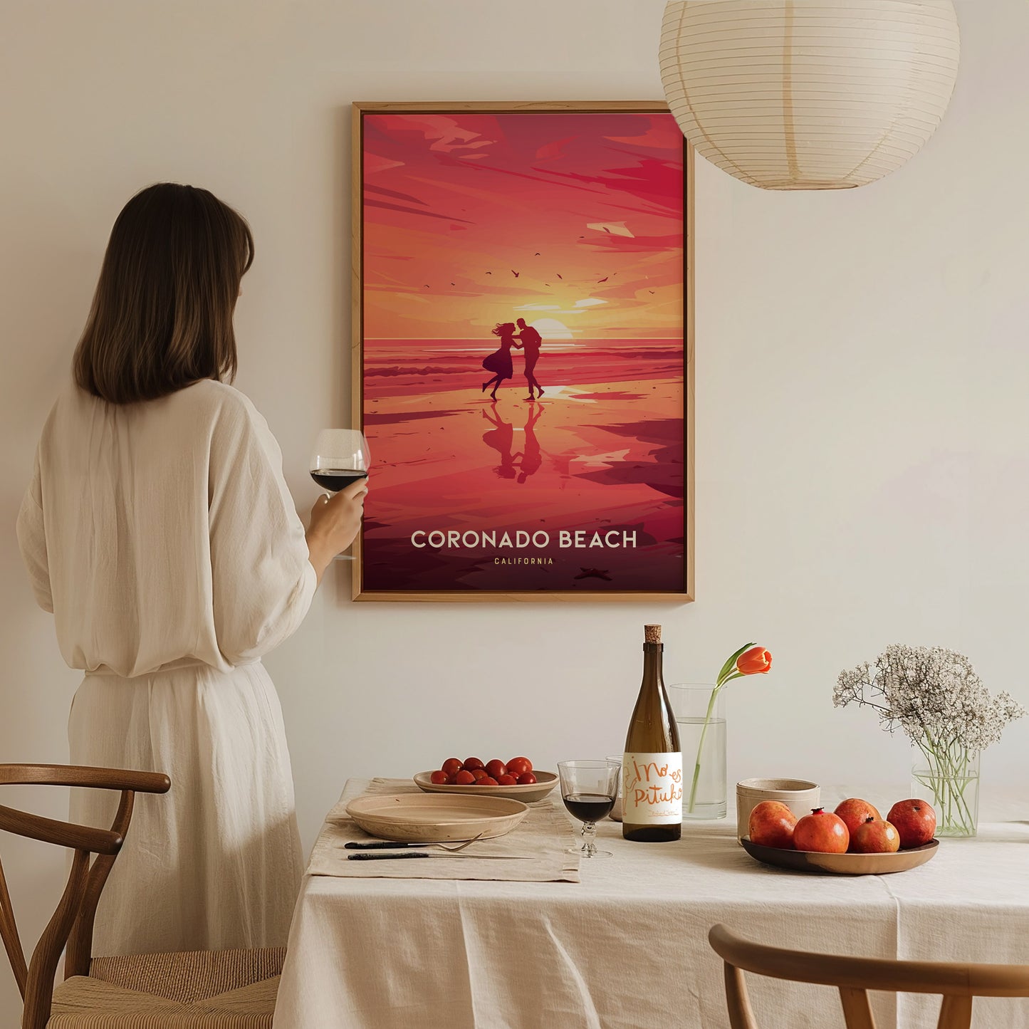Coronado Beach Poster | San Diego California Coastal Wall Art | Framed or Unframed