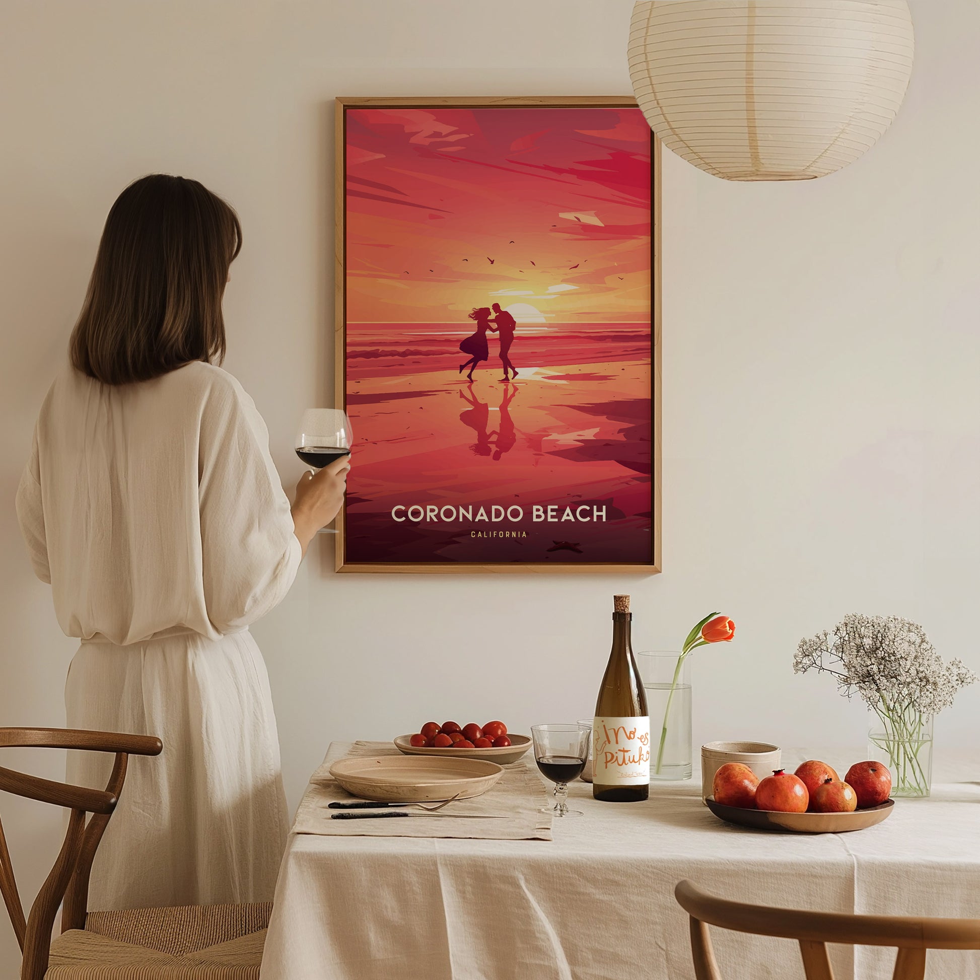 Coronado Beach Poster | San Diego California Coastal Wall Art | Framed or Unframed