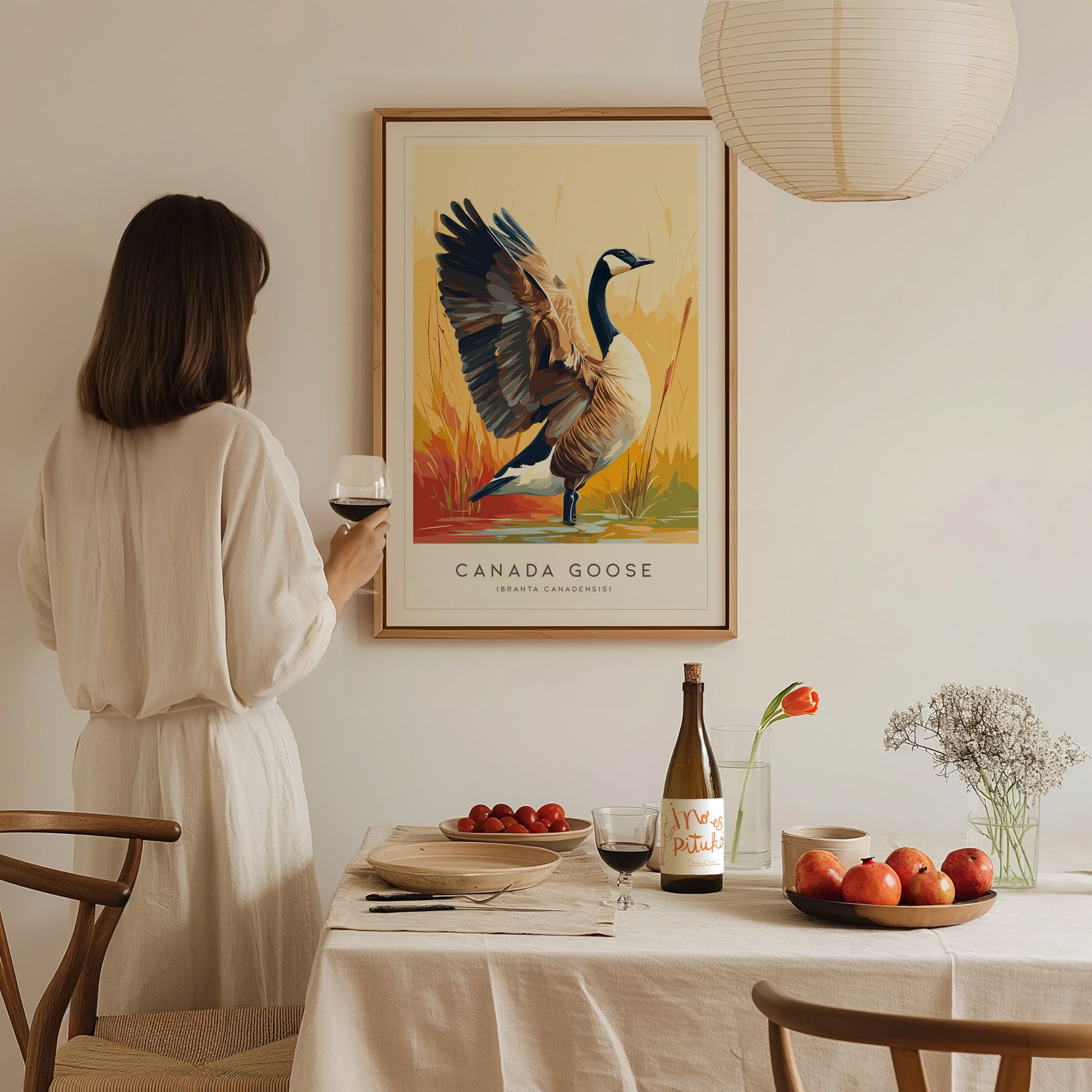 Canada Goose Poster | Majestic Migratory Bird Fine Wall Art — styled in a modern interior