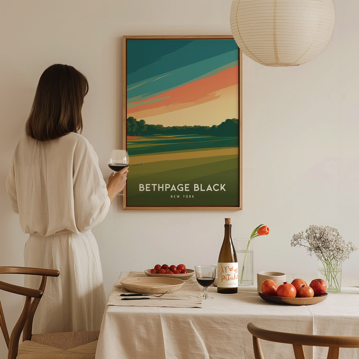 Bethpage Black, New York Poster | Championship Links Golfer Gift Wall Art — styled in a modern interior