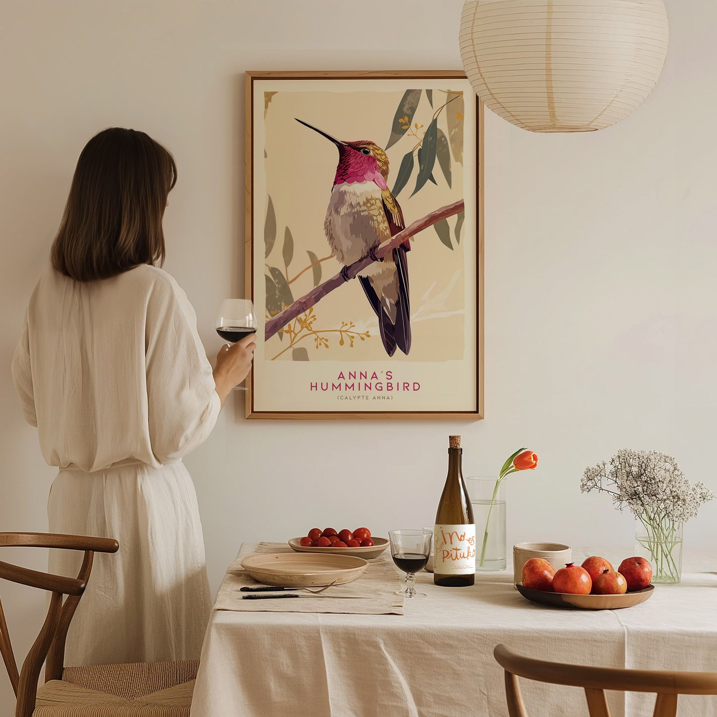 Annas Hummingbird Bird Poster | Vintage Audubon Print Wildlife Wall Art | Framed or Unframed