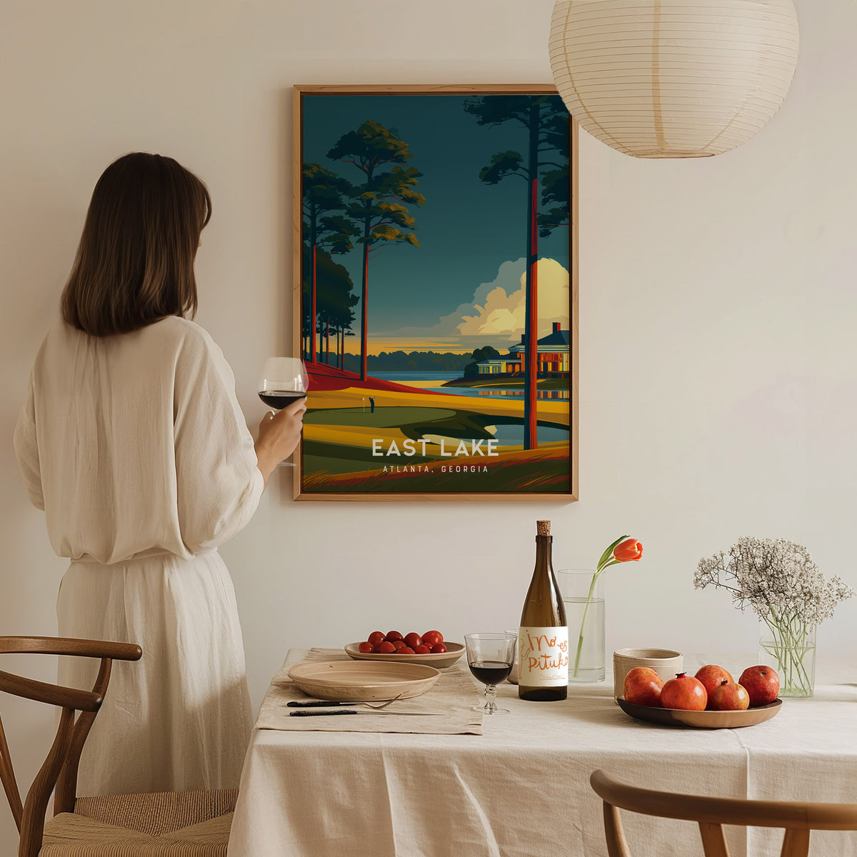 East Lake Golf Club, Atlanta, Georgia Poster | Iconic Fairways & Clubhouse Wall Art — styled in a modern interior
