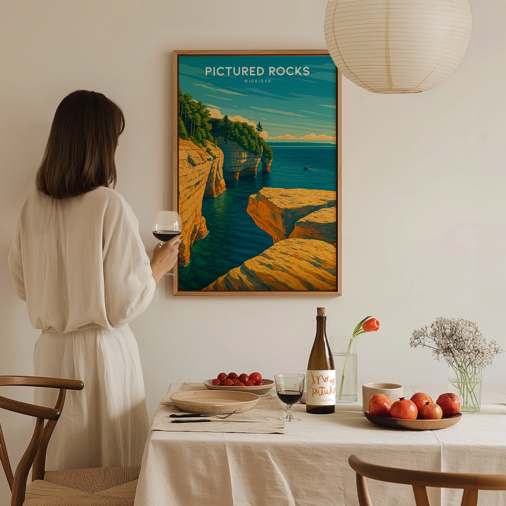 Pictured Rocks Michigan Poster | Lake Superior Wall Art Print