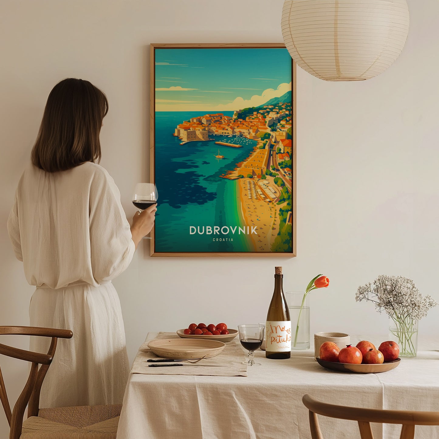 Dubrovnik Croatia Poster | Coastal Old Town Wall Art | Framed or Unframed