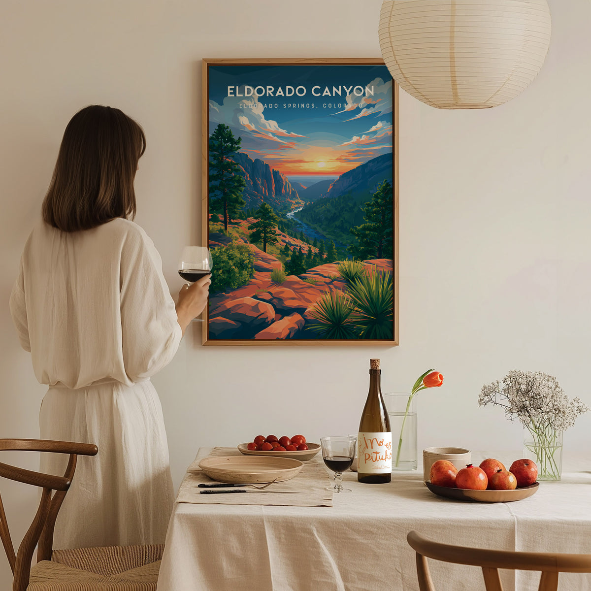 Eldorado Canyon, Eldorado Springs, Colorado Poster | Rocky Mountain Travel Wall Art — styled in a modern interior