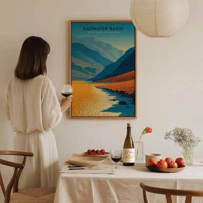 Badwater Basin Death Valley Poster | California National Park Print Wall Art | Framed or Unframed