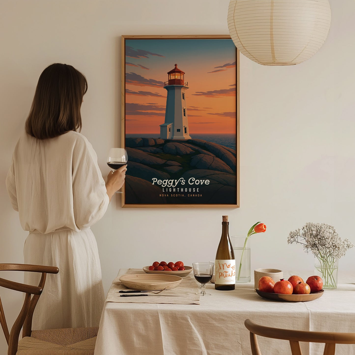 Peggy's Cove Lighthouse Poster | Nova Scotia Coastal Wall Art