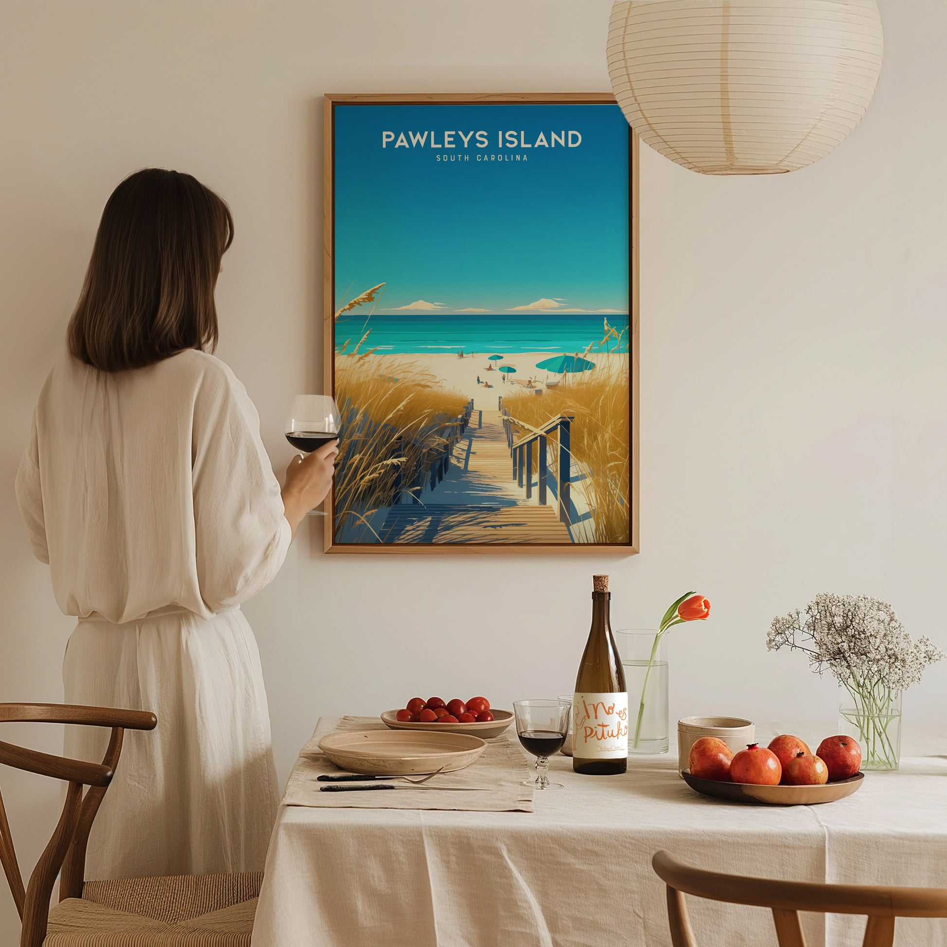 Pawleys Island South Carolina Poster | Coastal Beach Wall Art Print