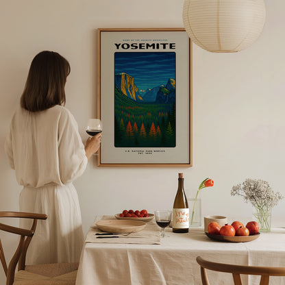 Yosemite National Park Poster | Vintage WPA-Style Travel Wall Art Print