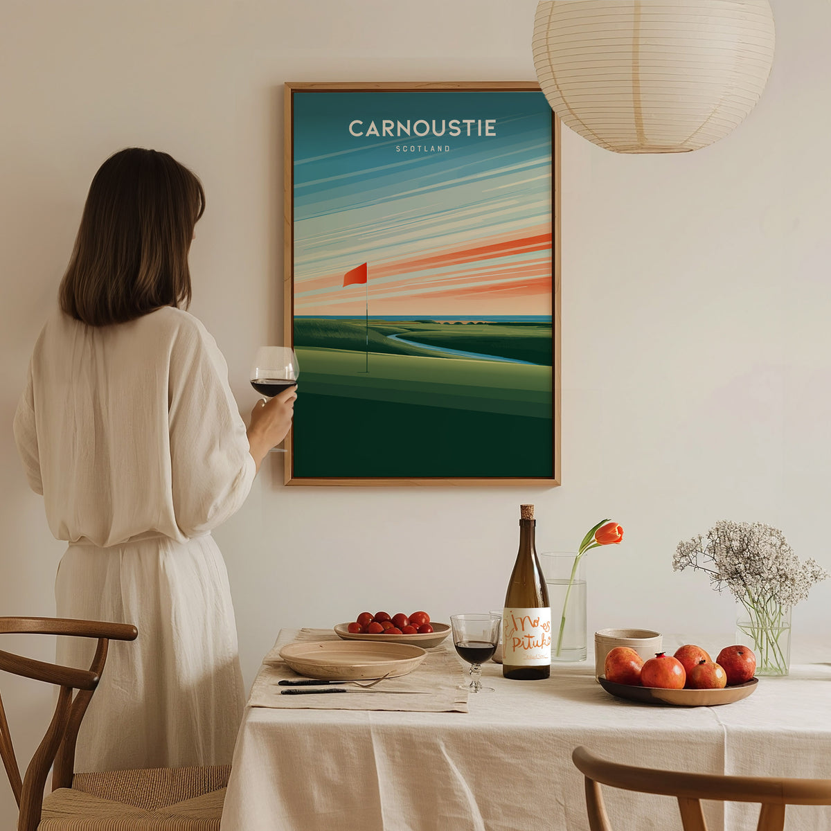 Carnoustie, Scotland Poster | Country Club Decor Golfer Gift Wall Art — styled in a modern interior