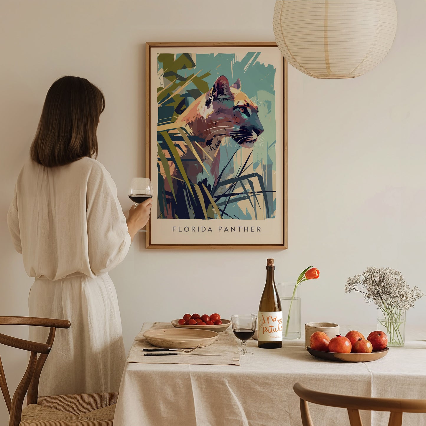 Florida Panther Poster | Big Cat Wildlife Floridian Wall Art | Framed or Unframed