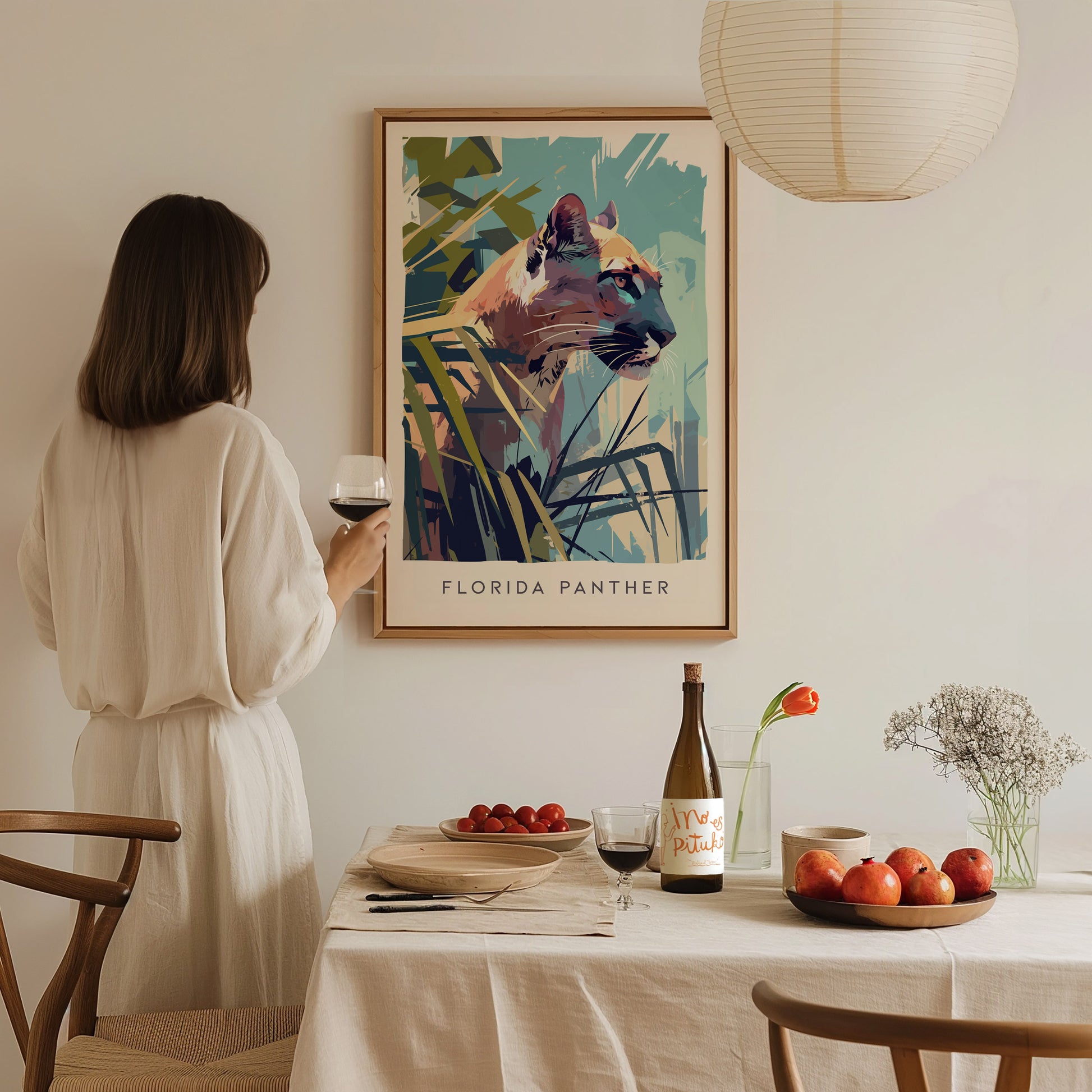 Florida Panther Poster | Big Cat Wildlife Floridian Wall Art | Framed or Unframed