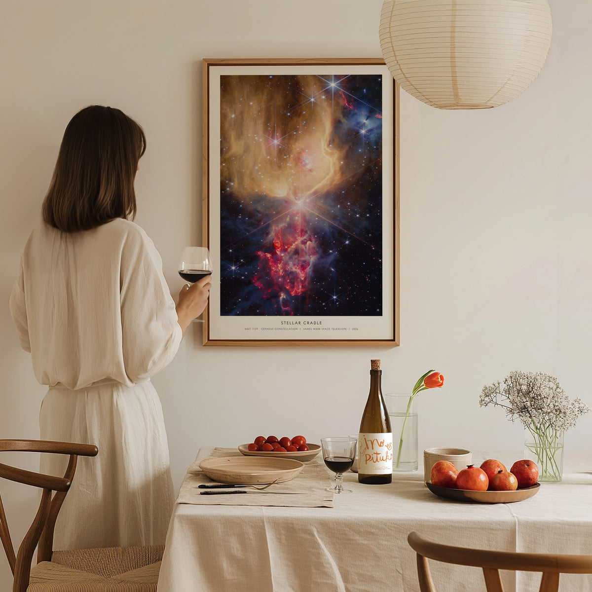 Stellar Cradle Poster | Ngc 7129 · Cepheus Constellation | NASA NGC 7129 Cepheus Constellation Space Photography Wall Art — s