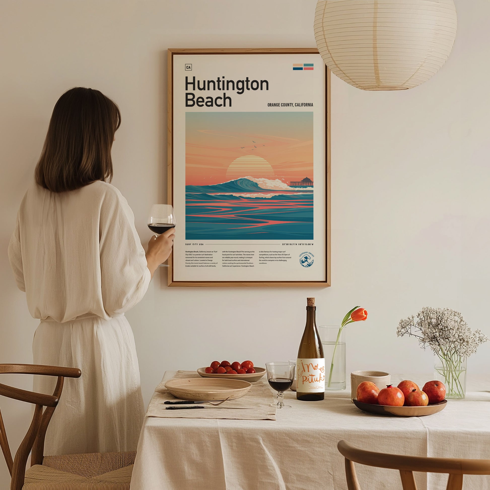 Huntington Beach Surf Spot Poster | Surf City USA Wall Art | Swell Scenes Huntington Beach Surf Spot Poster | Surf City USA Wall Art | Swell Scenes
