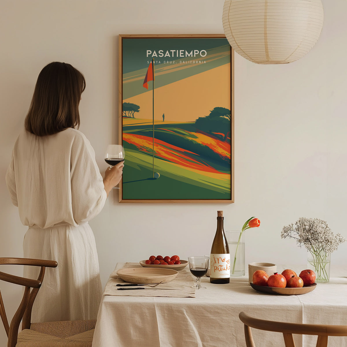 Pasatiempo, Santa Cruz, California Poster | Iconic Links Golfer Gift Wall Art — styled in a modern interior