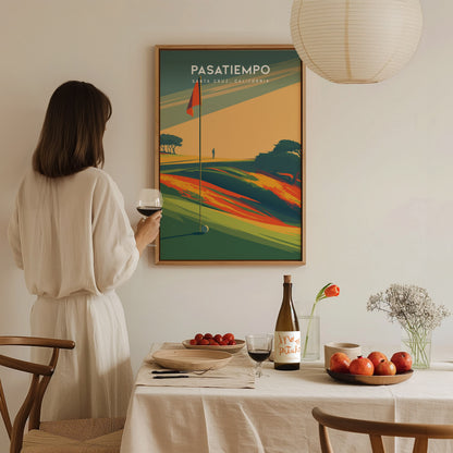 Pasatiempo, Santa Cruz, California Poster | Iconic Links Golfer Gift Wall Art — styled in a modern interior