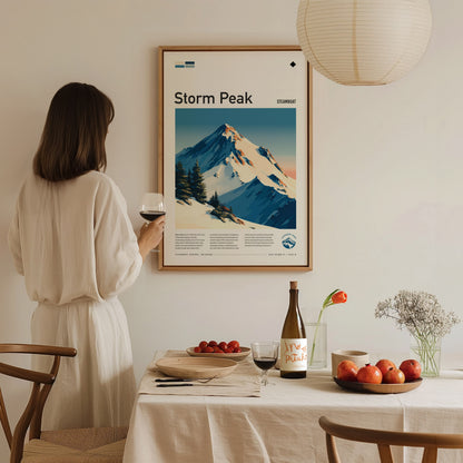 Storm Peak, Steamboat Poster | Alpine Print & Ski Lodge Decor Wall Art — styled in a modern interior