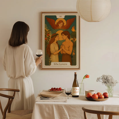 The Lovers Tarot Card Poster | Major Arcana Love Art Romantic Gift