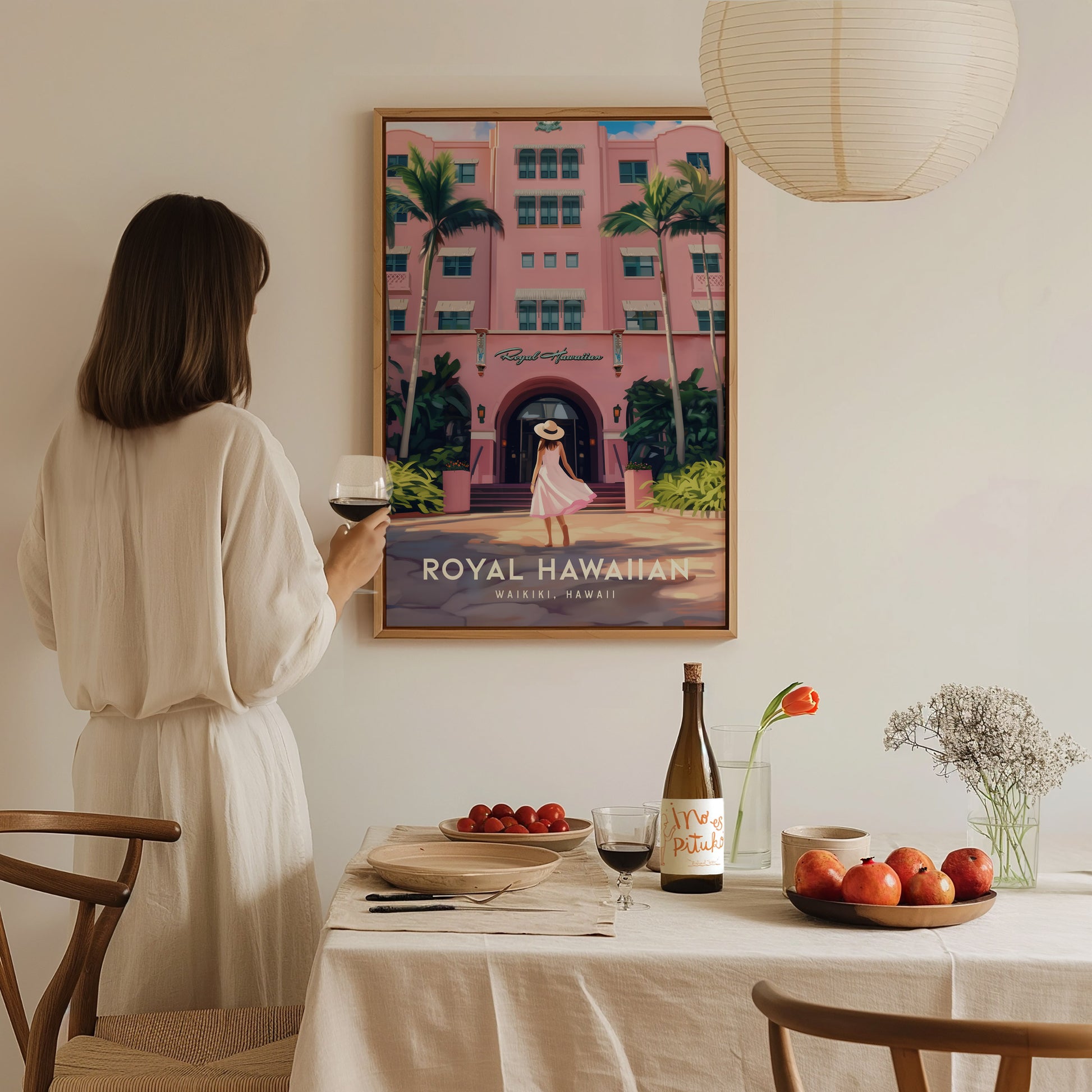 Royal Hawaiian Hotel Poster | Waikiki Pink Palace | Hawaii Romance Gift