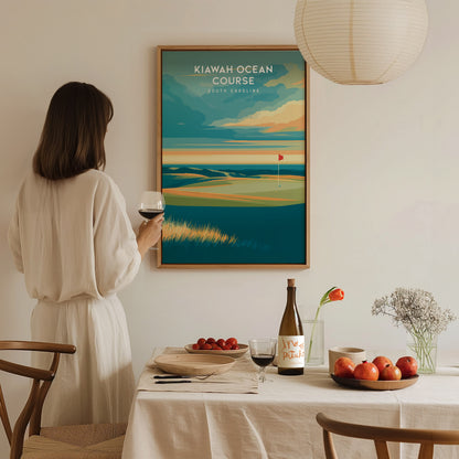 Kiawah Ocean Course, South Carolina Poster | Links Poster & Golfer Gift Wall Art — styled in a modern interior