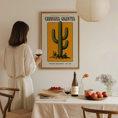 Saguaro National Park Poster | Arizona Cactus Art | Vintage Desert Print
