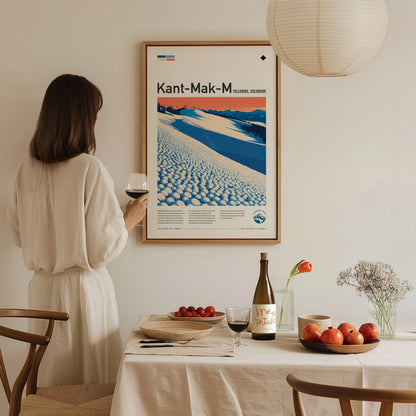 Kant-Mak-M, Telluride Poster | Alpine Ski Run Mountain Wall Art — styled in a modern interior