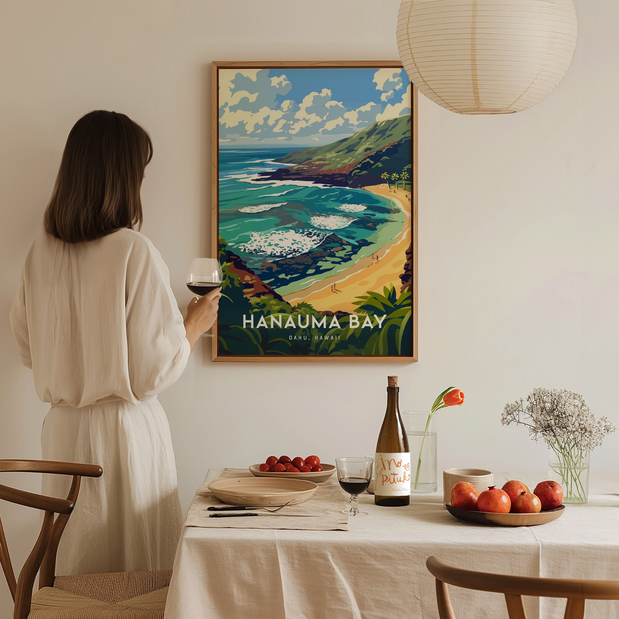 Hanauma Bay Poster | Oahu Hawaii Snorkeling Beach Wall Art | Swell