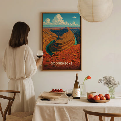 Goosenecks State Park Poster | Utah Desert Wall Art | Framed or Unframed