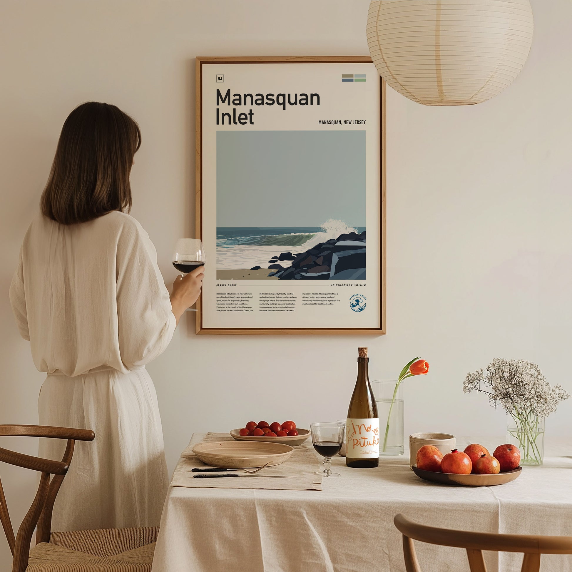 Manasquan Inlet Surf Poster | New Jersey Shore Wall Art