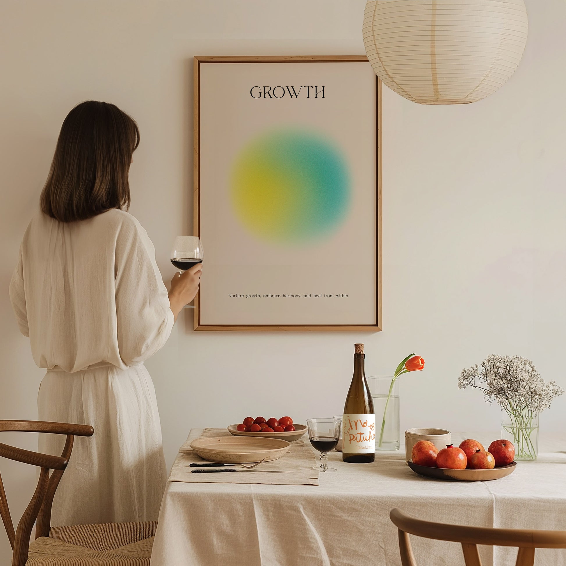 Growth Aura Poster | Minimalist Modern Typographic Wall Art
