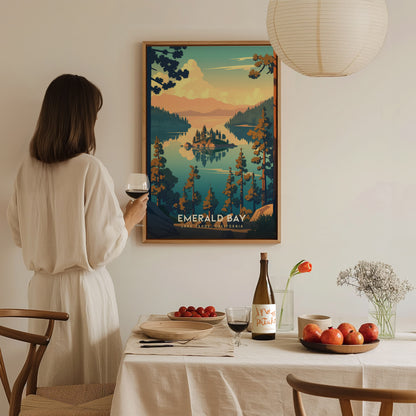 Emerald Bay State Park Poster | Lake Tahoe California Wall Art | Framed or Unframed