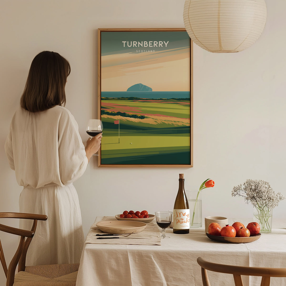 Turnberry, Scotland Poster | Links Poster & Golfer Gift Wall Art — styled in a modern interior